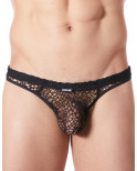 String noir sexy filet irrégulier fétichiste - LM810-57BLK