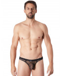 String noir sexy filet irrégulier fétichiste - LM810-57BLK