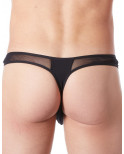 String noir sexy avec fine résille - LM805-57BLK
