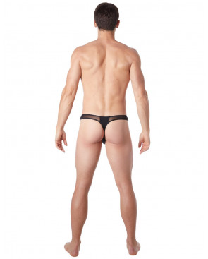 String noir sexy avec fine résille - LM805-57BLK