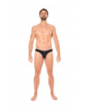 Slip noir rayé opaque et transparent - LM2906-61BLK