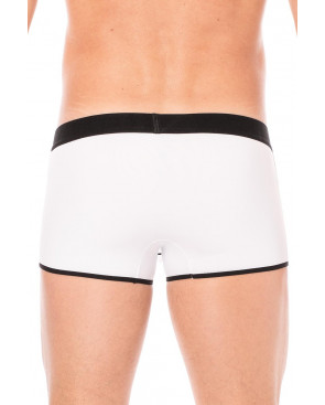 Mini-Pants blanc échancré avec zip - LM2003-68WHT