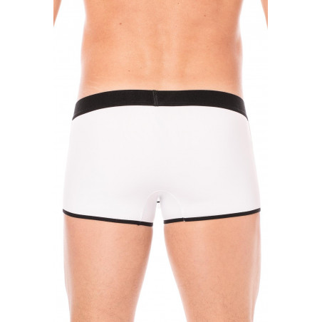 Mini-Pants blanc échancré avec zip - LM2003-68WHT
