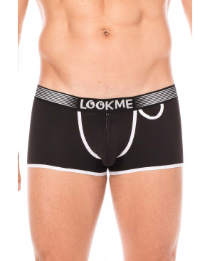 Mini-Pants noir échancré avec zip - LM2003-68BLK