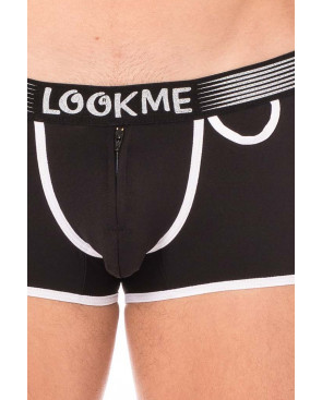 Mini-Pants noir échancré avec zip - LM2003-68BLK