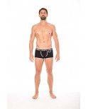 Mini-Pants noir échancré avec zip - LM2003-68BLK