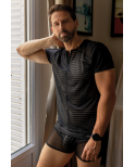 Boxer noir rayé opaque et transparent - LM2906-67BLK