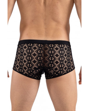 Boxer noir résille brodée Shinny - LM2407-67BLK