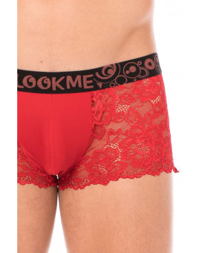 Boxer rouge en dentelle délicate - LM2006-67RED