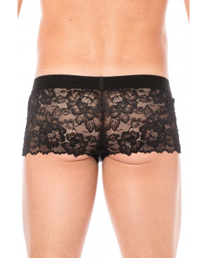 Boxer noir en dentelle délicate - LM2006-67BLK