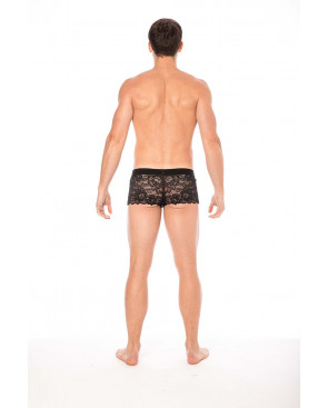 Boxer noir en dentelle délicate - LM2006-67BLK