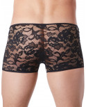 Boxer noir en fine dentelle avec légère transparence - LM706-67BLK