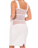Robe sensuelle et habillée avec maille transparente blanche - LDP1WHT