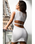 Robe blanche large décollectée Olivia - LDR4WHT