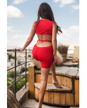 Robe rouge large décollectée Olivia - LDR4RED