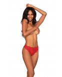 Tanga rouge ouvert à l'entrejambe - DG1468RED