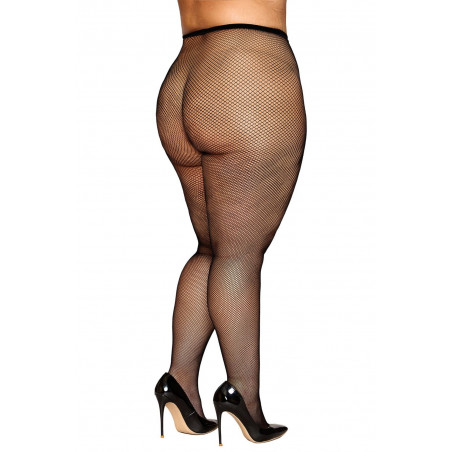 Collant résille grande taille fine maille noir - DG0542XBLK