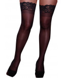 Bas noirs grande taille nylon autofixants jarretières dentelle - DG0005XBLK