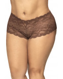 Shorty grande taille en dentelle couleur cacao - MAL90XCOCO