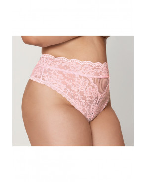 String grande taille dentelle taille haute rose - DG1477XPNK