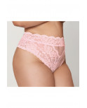 String grande taille dentelle taille haute rose - DG1477XPNK