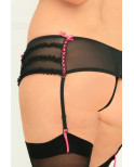 Porte-jarretelles string noir grande taille fine maille - REN1036X-BLK