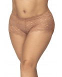 Shorty grande taille en dentelle couleur taupe - MAL90TAUP