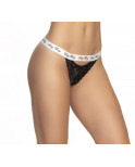Culotte dentelle noir avec ceinture blanche imprimé - MAL118BKW