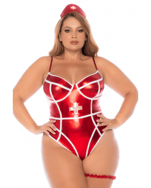 Costume sexy infirmière grande taille 3 pièces - MAL60041XASHW