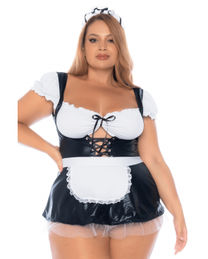 Costume sexy soubrette grande taille 3 pièces - MAL60043XASHW