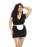 Costume soubrette 3 pièces grande taille , robe, tablier et coiffe - MAL60021XASHW