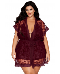 Nuisette et peignoir grande taille couleur aubergine - DG13666XCHE