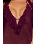 Nuisette et peignoir grande taille couleur aubergine - DG13666XCHE