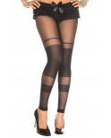 Collant noir sans pied bandes opaques - MH35011BLK