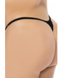 Nuisette noire grande taille motif fleuri et string assorti - MAL7438XBLF
