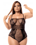 Body grande taille résille noire - MAL1103XBLK Body grande taille résille noire - MAL1103XBLK