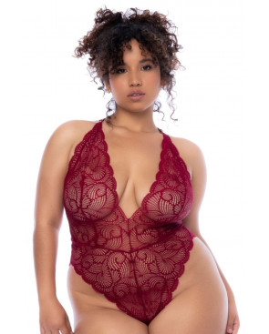 Body grande taille couleur framboise - MAL8875XROSW