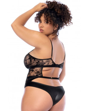 Body noir dos nu grande taille - MAL8881XBLK