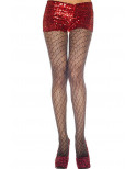 Collant noir nylon motifs géométriques - MH50419BLK