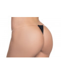 String minimaliste, lanières transparentes - MAL114BLK