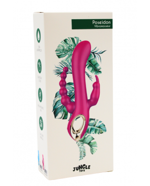 Vibromasseur rabbit  bleu  avec chapelet vibrant - TOZ-024BLU