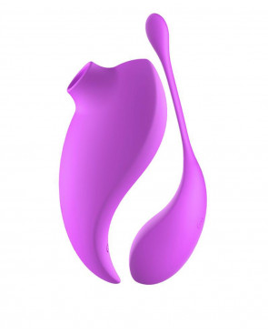 2en1 Stimulateur clitoridien à picots par aspiration avec son œuf vibrant à distance violet - 0-B0009PUR