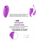 2en1 Stimulateur clitoridien à picots par aspiration avec son œuf vibrant à distance violet - 0-B0009PUR