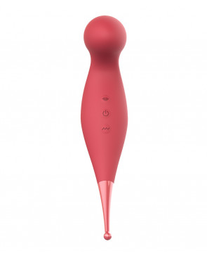 Oiseau du Paradis - Vibromasseur 2 en 1 avec vibration clitoridienne par membrane et embout stimulateur rouge - CR-820RED