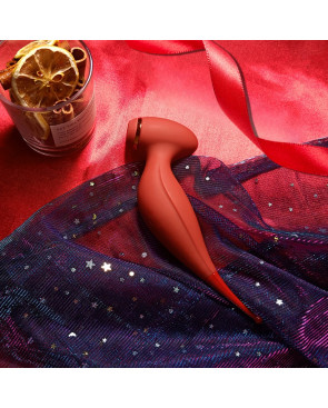 Oiseau du Paradis - Vibromasseur 2 en 1 avec vibration clitoridienne par membrane et embout stimulateur rouge - CR-820RED