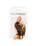 Robe résille tour de cou noir Cautious cat - PH0106BLK