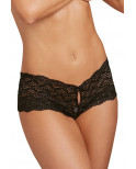 Shorty noir de dentelle ouvert et ajouré sur les fesses forme coeur - DG1442BLK