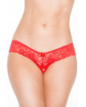 Tanga string rouge en dentelle avec noeud arrière - SOH31035RED