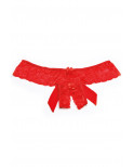 Tanga string rouge en dentelle avec noeud arrière - SOH31035RED