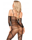 Bodystocking ouvert à l'entrejambe Noir Under arrest - PH0037BLK